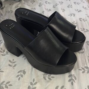 A New Day Black Platform Sandals with Chunky Sole